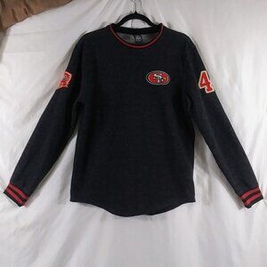 NFL Team Apparel Men's Blue Red Long Sleeve SF 49ers 1946 Sweater Size M